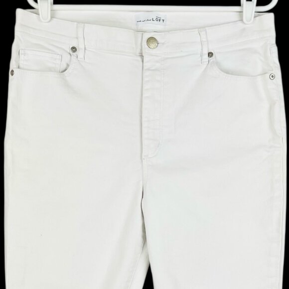 Ann Taylor Loft Women's Stretch High Rise Skinny White Denim Jeans Size 6 - Picture 3 of 10